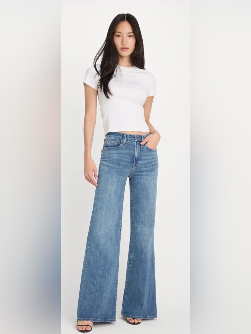 Good American Good Waist Palazzo Jeans size 10/30 NWT